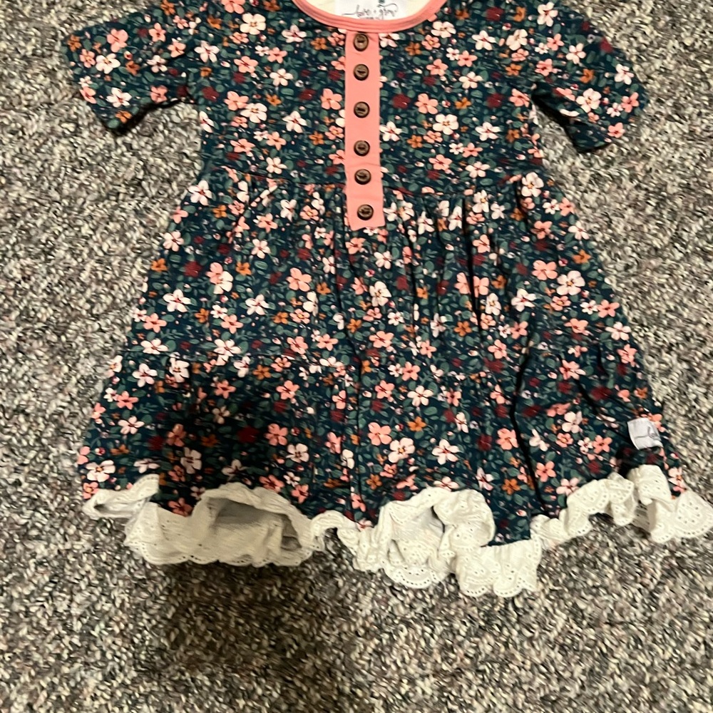 Love & Grow Floral Dress with Lace Trim